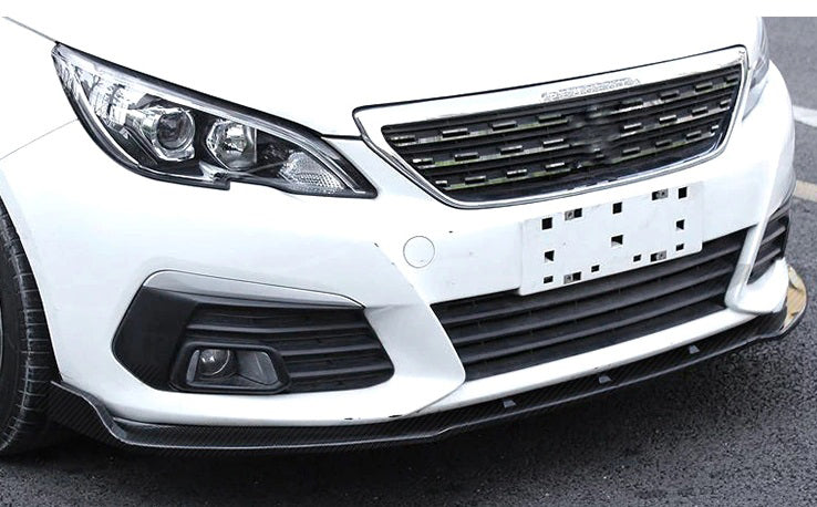 PEUGEOT 308 II LAMA SOTTO PARAURTI ANTERIORE ABS CARBON LOOK SPLITTER