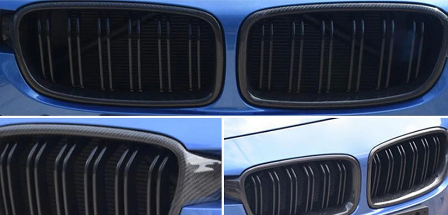 BMW SERIE 3 F30 F31 2011+ GRIGLIA ANTERIORE CALANDRA CARBONIO DOPPIA FASCIA M AUTOELEGANCERICAMBI