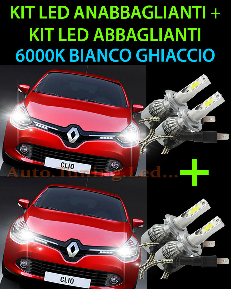LED HIGH BEAM & LOW BEAM LAMP KIT FOR RENAULT CLIO 2012+ -.