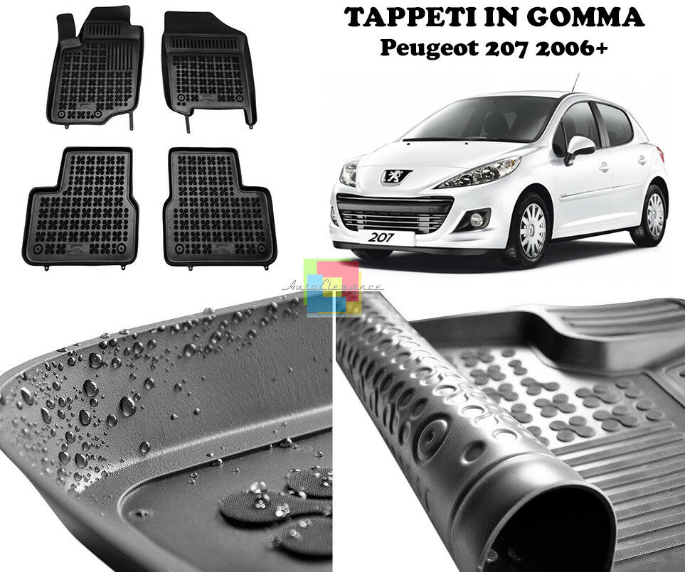 PEUGEOT 207 2006 IN POI TAPPETINI AUTO GOMMA - TAPPETI TOP QUALITA -1-