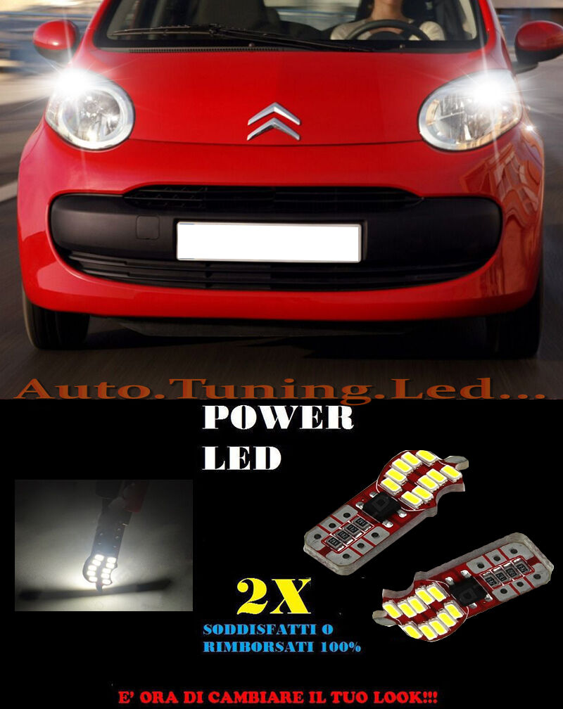 LUCI POSIZIONE CITROEN C1 2005-2010 CANBUS T10 BIANCO 20 LED SUPER QUALITA