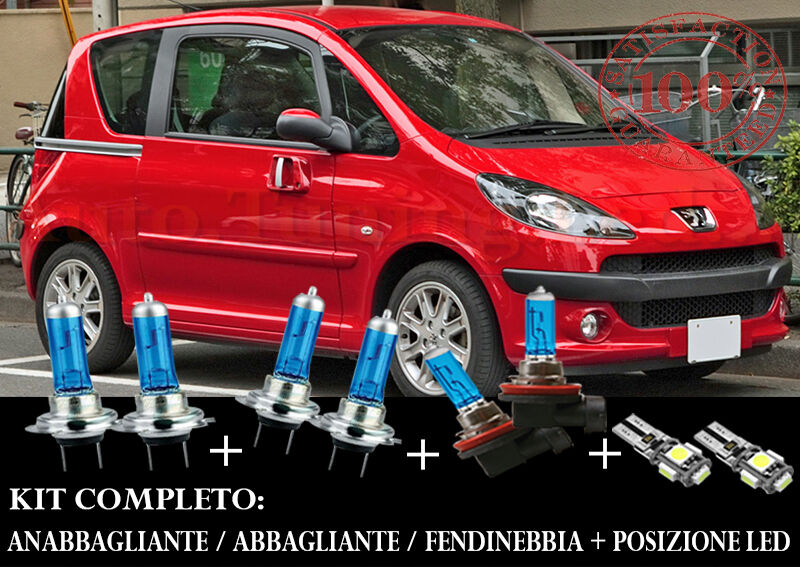 PEUGEOT 1007 2005-2009 COMPLETE SET BLUE XENON LAMPS + LED POSITION