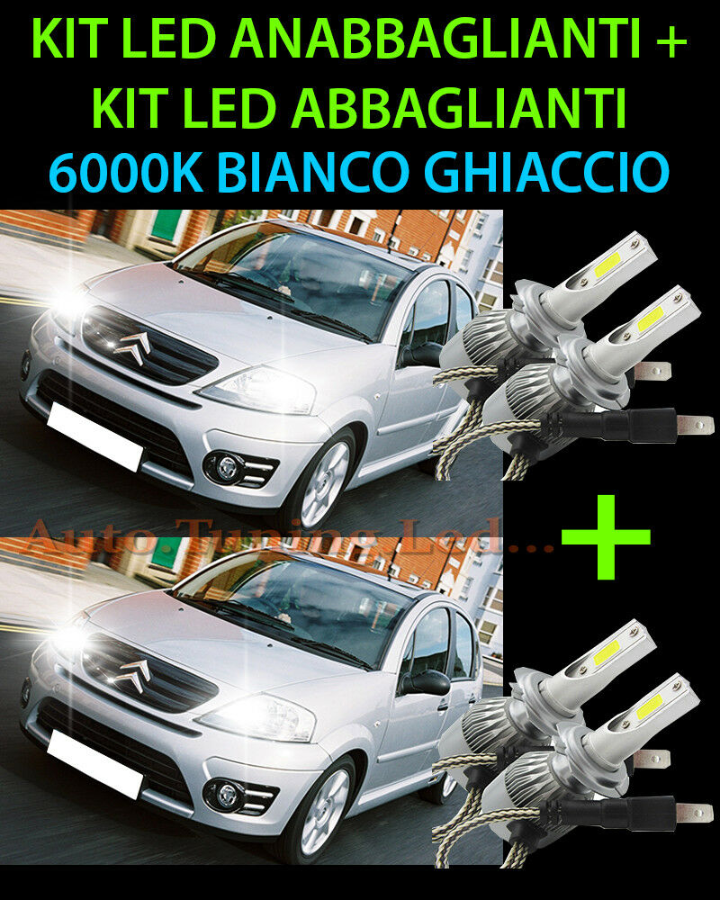 LED KIT HIGH BEAM & LOW BEAM LAMPS FOR CITROEN C3 2002-2009 -.