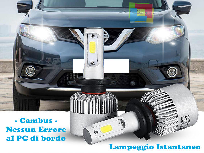 LAMPADE ABBAGLIANTI LED NISSAN X-TRAIL 2013+ LAMPEGGIO ISTANTANEO 6000K CREE