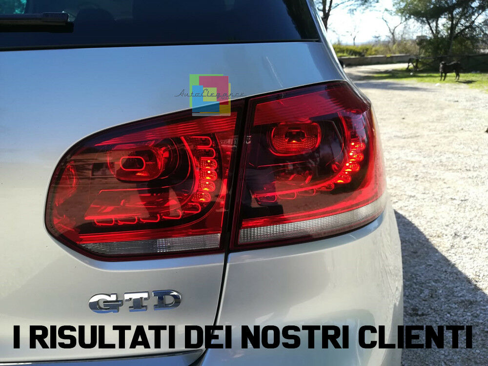 FARI POSTERIORI GTI A LED VW GOLF 6 VI 2008-2012 MODELLO ROSSO FRECCIA BIANCA