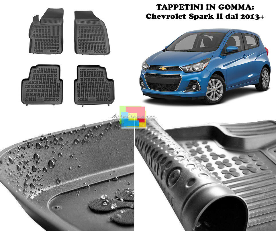 Chevrolet Spark 2013+ TAPPETINI AUTO IN GOMMA - TAPPETI TOP QUALITA -1 AUTOELEGANCERICAMBI