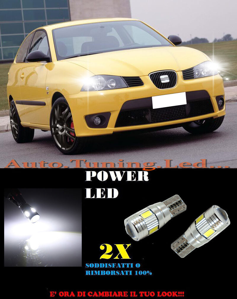LUCI POSIZIONE SEAT IBIZA 6L1 02-09 CANBUS T10 BIANCO 6 LED SUPER QUALITA