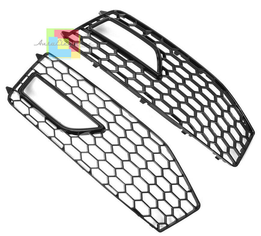 AUDI A4 B8 2012-2015 GRIGLIE FENDINEBBIA PER PARAURTI SLINE NIDO D'APE RS4 NERO AUTOELEGANCERICAMBI