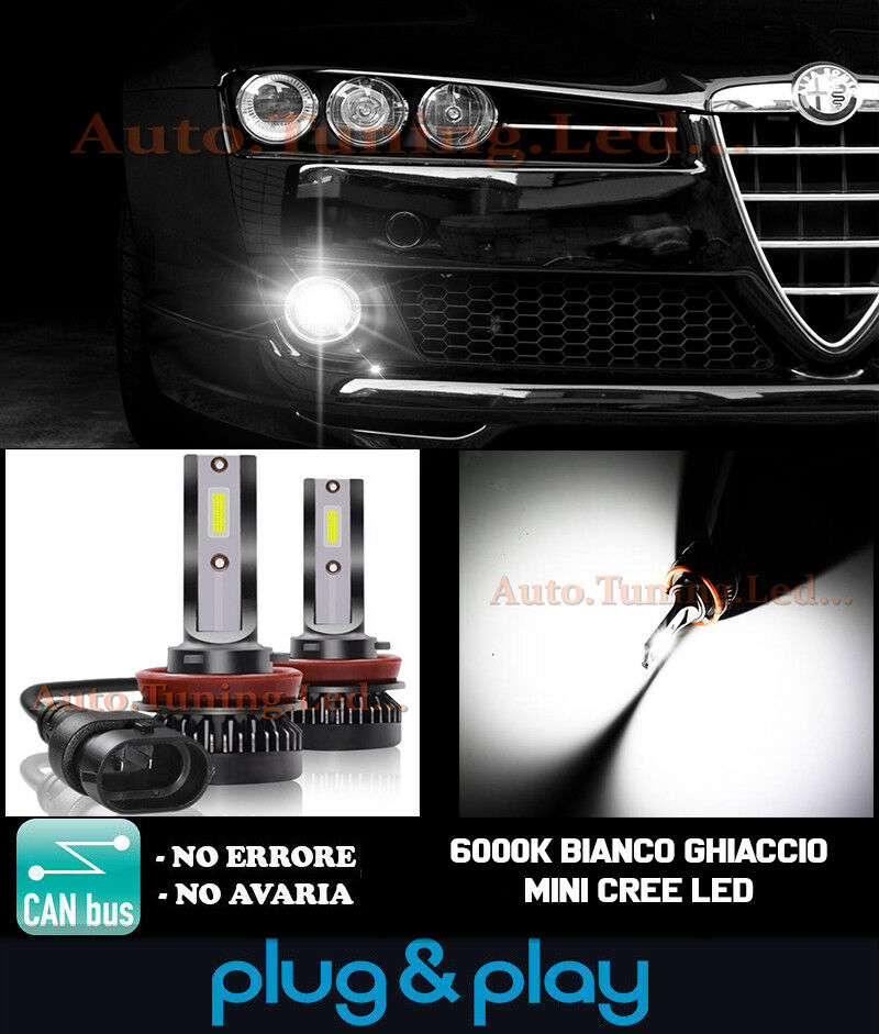 LAMPADE FENDINEBBIA A LED CREE ALFA ROMEO 159 CAMBUS BIANCO GHIACCIO 8000LM