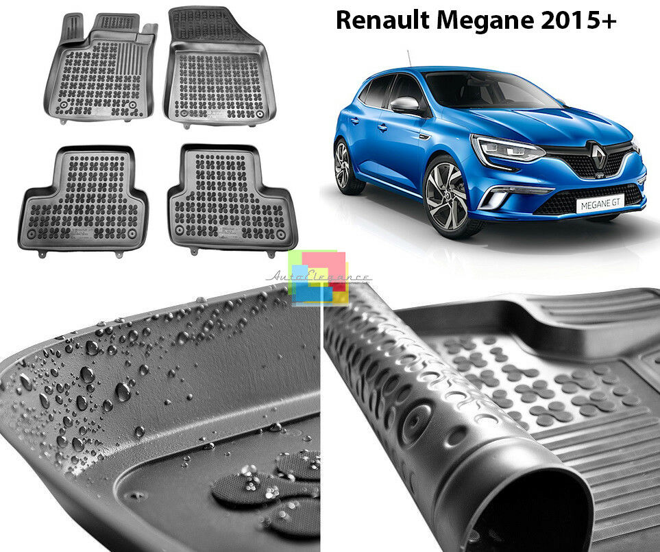 RENAULT MEGANE 2015 IN POI TAPPETINI AUTO IN GOMMA - TAPPETI TOP QUALITA -1