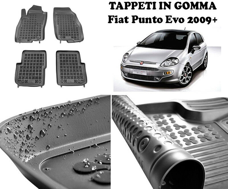 Fiat Punto Evo 2009+ TAPPETINI AUTO IN GOMMA - TAPPETI TOP QUALITA -1-