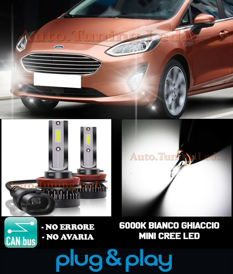 CREE LED FOG LIGHTS FORD FIESTA 2017+ CAMBUS ICE WHITE 8000LM
