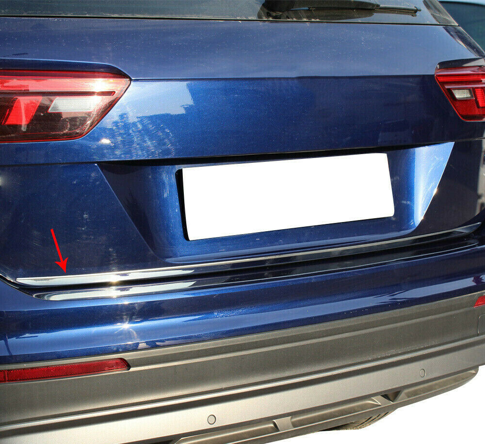 PIASTRA CROMATA PORTELLONE COFANO POSTERIORE VW TIGUAN 2016+ ACCIAIO INOX