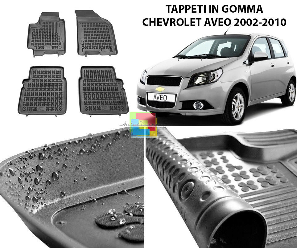 CHEVROLET AVEO 2002-2010 TAPPETINI AUTO IN GOMMA - TAPPETI TOP QUALITA -1 AUTOELEGANCERICAMBI