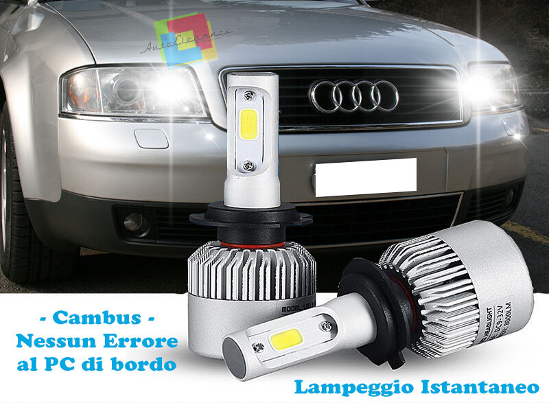 LAMPADE ABBAGLIANTI LED AUDI A6 C5 4B 1997-2005 LAMPEGGIO ISTANTANEO 6000K