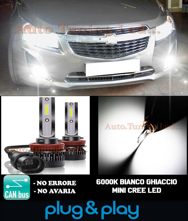 LAMPADE FENDINEBBIA A LED CREE CHEVROLET CRUZE CAMBUS BIANCO GHIACCIO 8000LM