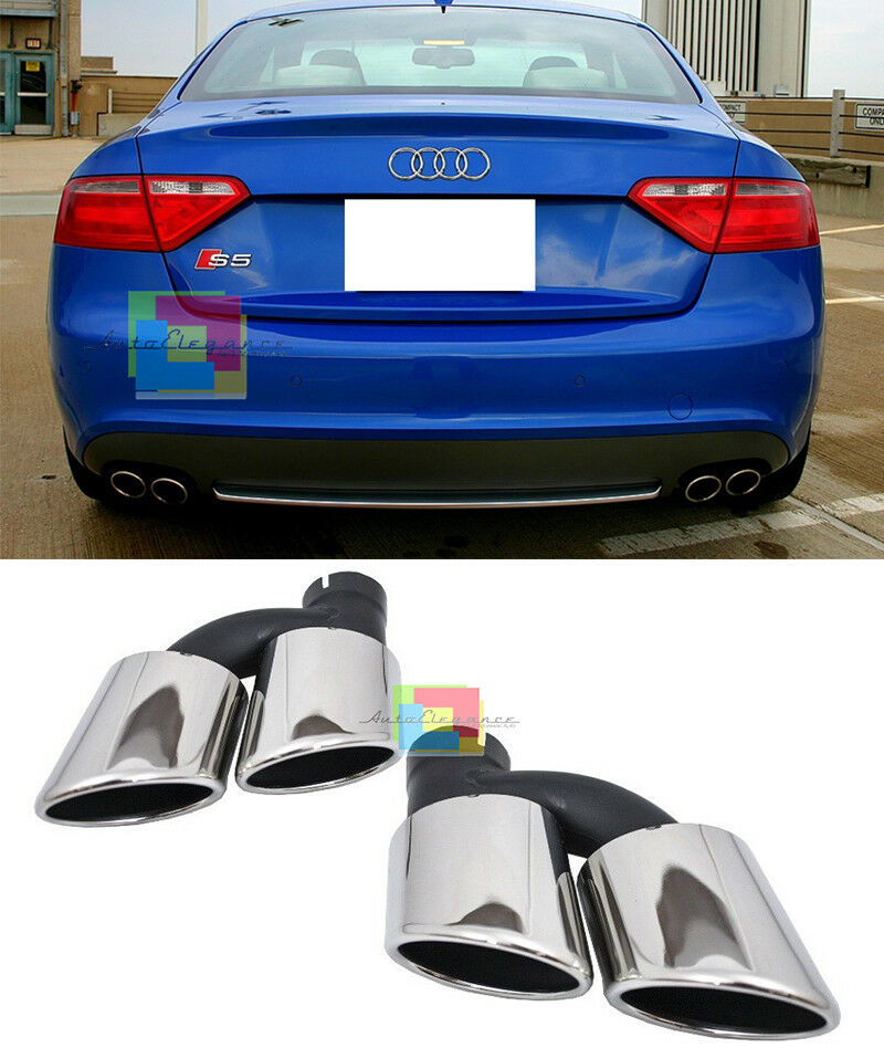 TERMINALI DI SCARICO AUDI A5 2007+ COUPE SPORTBACK DOPPIA USCITA ACCIAIO LOOK S5