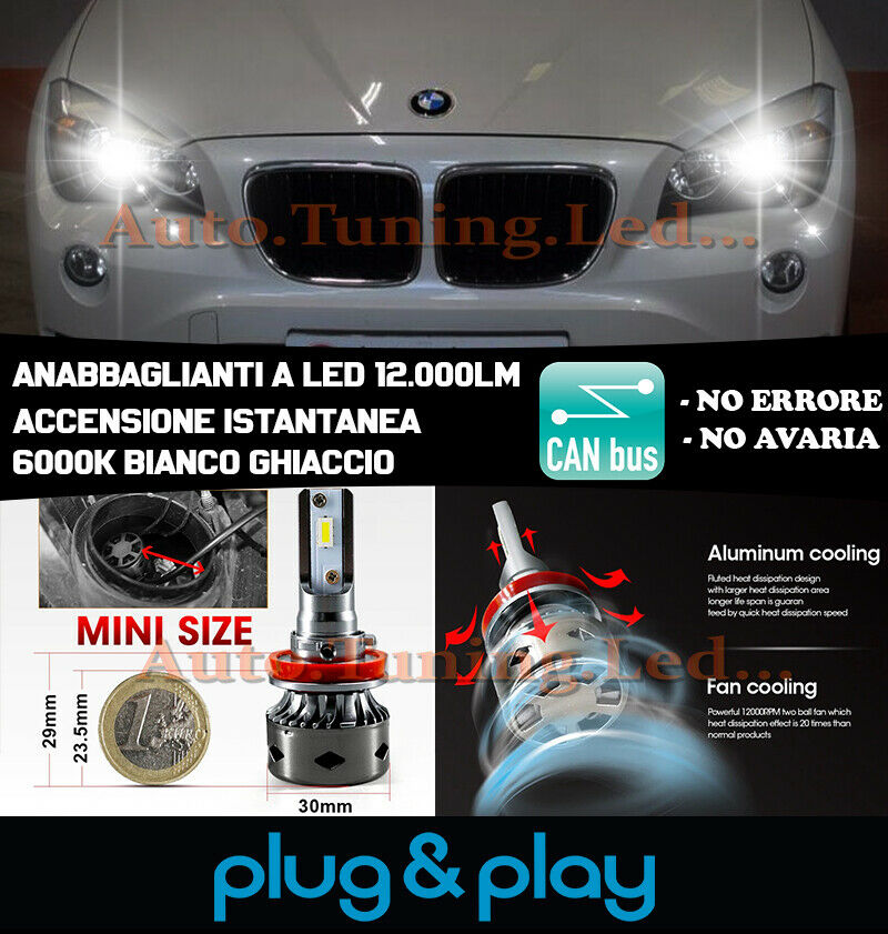 BMW X1 E84 LED LOW BEAM HEADLIGHTS INSTANT NO FAILURE 12,000LM