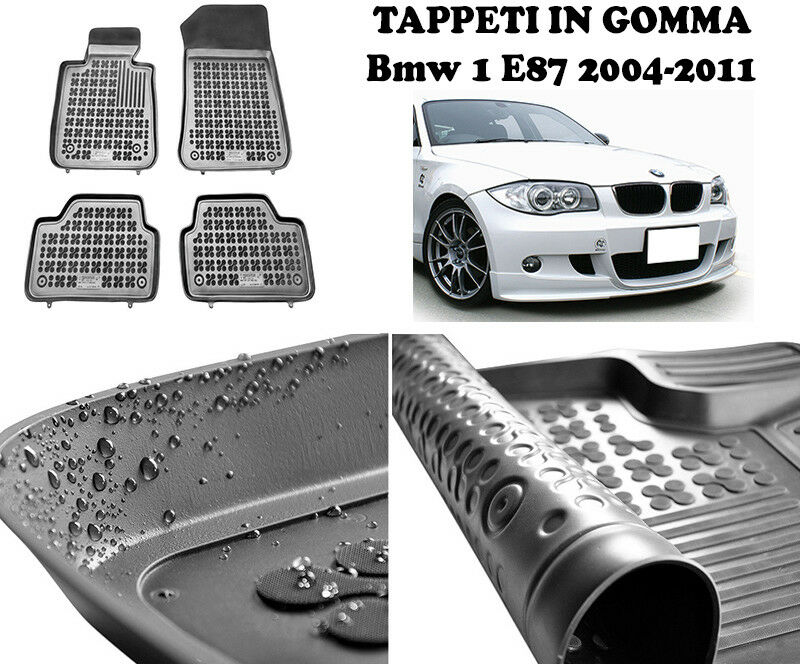 BMW SERIE 1 E87 2004-2011 TAPPETINI AUTO IN GOMMA - TAPPETI TOP QUALITA -1- AUTOELEGANCERICAMBI