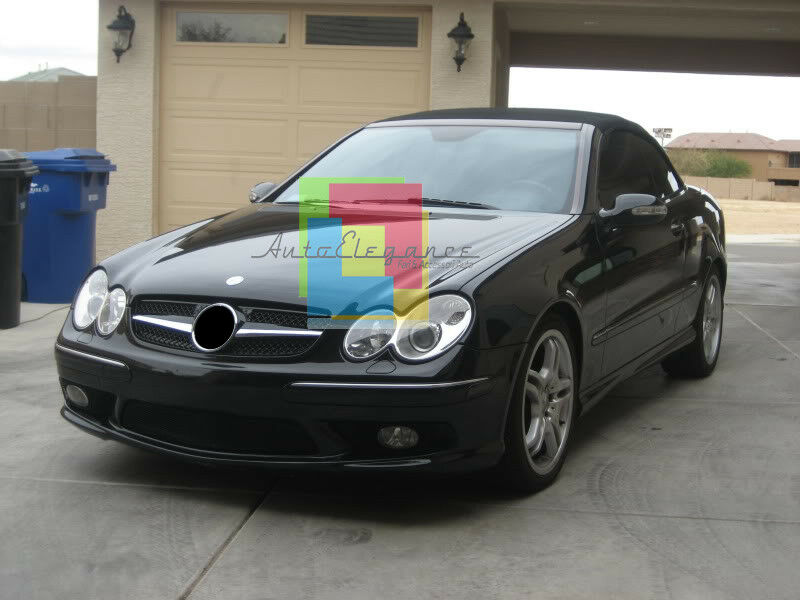 FRONT GRILLE MERCEDES CLK 209 BLACK AND CHROME CL LOOK GRILLE
