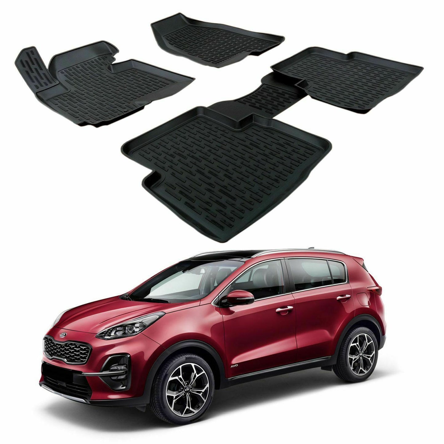 KIA SPORTAGE QL 2016+ RUBBER CAR MATS - TOP QUALITY MATS -1