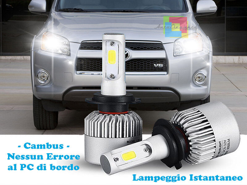 LAMPADE ANABBAGLIANTI LED TOYOTA RAV4 05-11 LAMPEGGIO ISTANTANEO 6000K