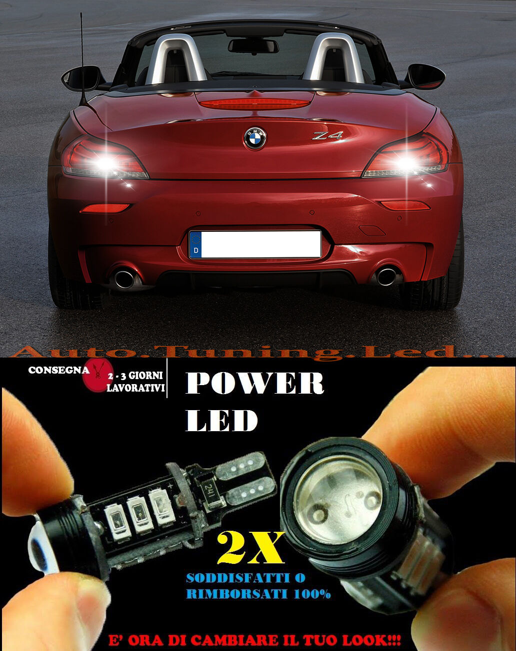 BMW Z4 E89 6000K LAMPADE RETROMARCIA A LED T15 W16W CANBUS NO ERROR AUTOELEGANCERICAMBI