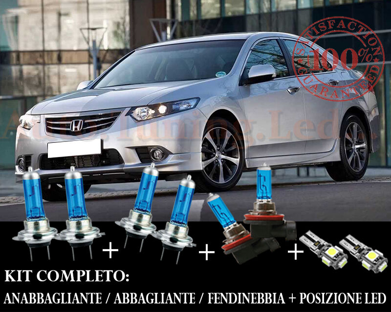 HONDA ACCORD 2008-2015 SET COMPLETO LAMPADE BLU XENON + POSIZIONE A LED