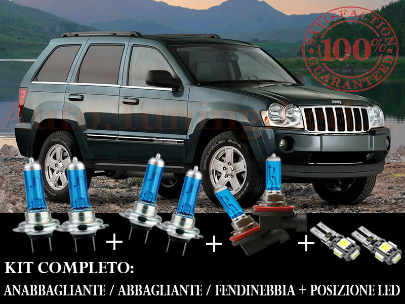 JEEP GRAND CHEROKEE 2005-2010 COMPLETE SET BLUE XENON LAMPS + LED POSITION
