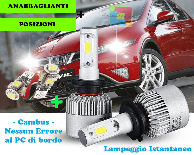 LED LOW BEAM LAMPS + POSITIONS T10 FOR HONDA CIVIC 2006-2012 CREE