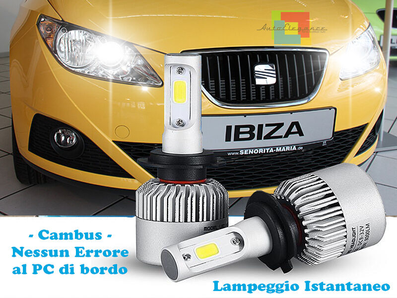 LAMPADE ABBAGLIANTI LED SEAT IBIZA 6J LAMPEGGIO ISTANTANEO 6000K
