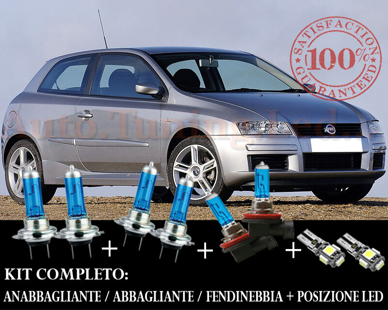 FIAT STILO SET COMPLETO LAMPADE BLU XENON + POSIZIONE A LED