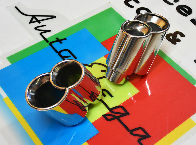 PORSCHE CARRERA 911 997 996 1997-2008 ACCIAIO INOX COPPIA TERMINALI DI SCARICO