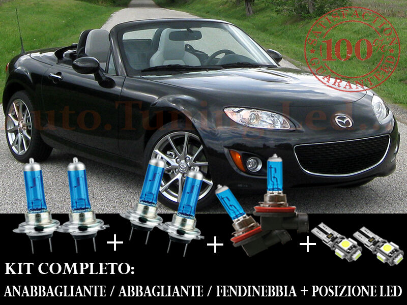 MAZDA MX5 1998-2005 COMPLETE SET BLUE XENON LAMPS + LED POSITION