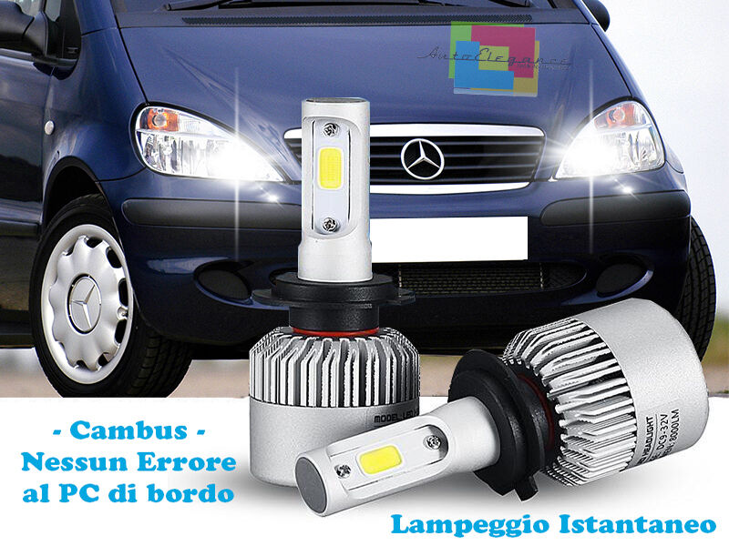 LAMPADE ABBAGLIANTI LED MERCEDES CLASSE A W168 LAMPEGGIO ISTANTANEO 6000K