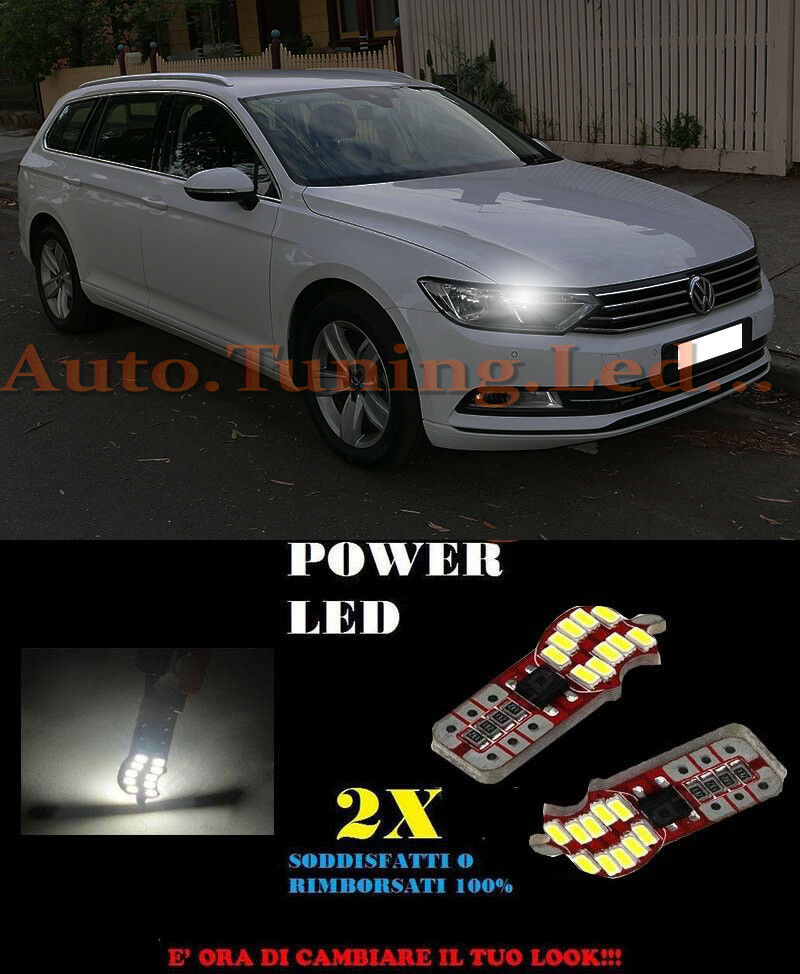 LUCI POSIZIONE VW PASSAT 3G B8 2014+ CANBUS T10 BIANCO 20 LED SUPER QUALITA