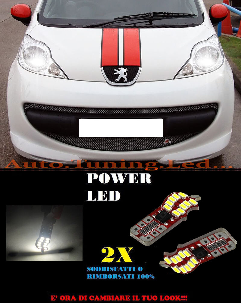 LUCI POSIZIONE PEUGEOT 107 05-12 CANBUS T10 BIANCO 20 LED SUPER QUALITA