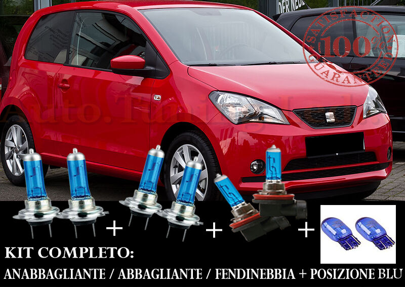 SEAT MII SET COMPLETO LAMPADE BLU XENON + POSIZIONE BLU XENON T20
