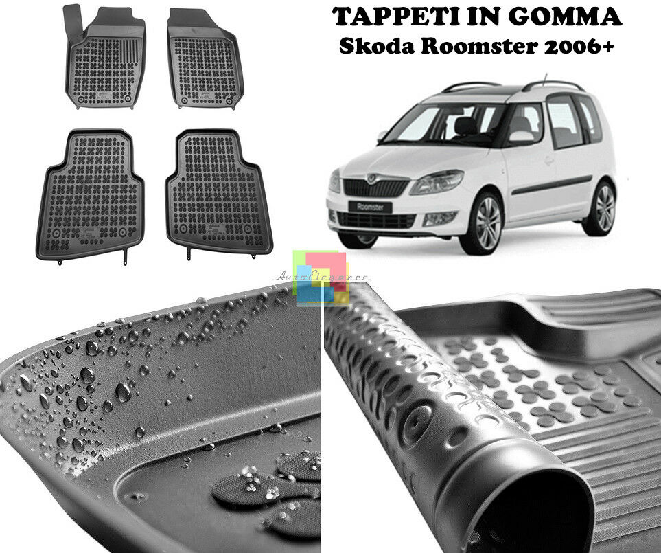 SKODA ROOMSTER 2006 IN POI TAPPETINI AUTO IN GOMMA - TAPPETI TOP QUALITA -1-