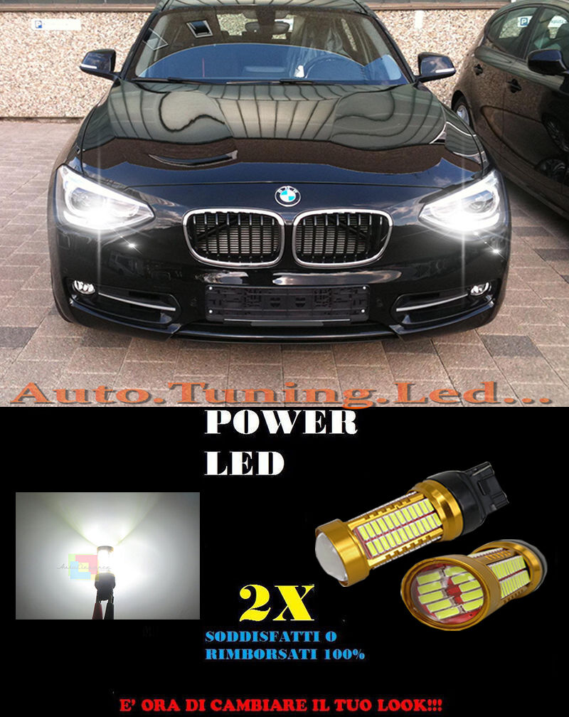 BMW SERIE 1 F20 F21 LUCI DIURNE T20 58 LED COPPIA NO ERROR BIANCO SUPER QUALITA' AUTOELEGANCERICAMBI