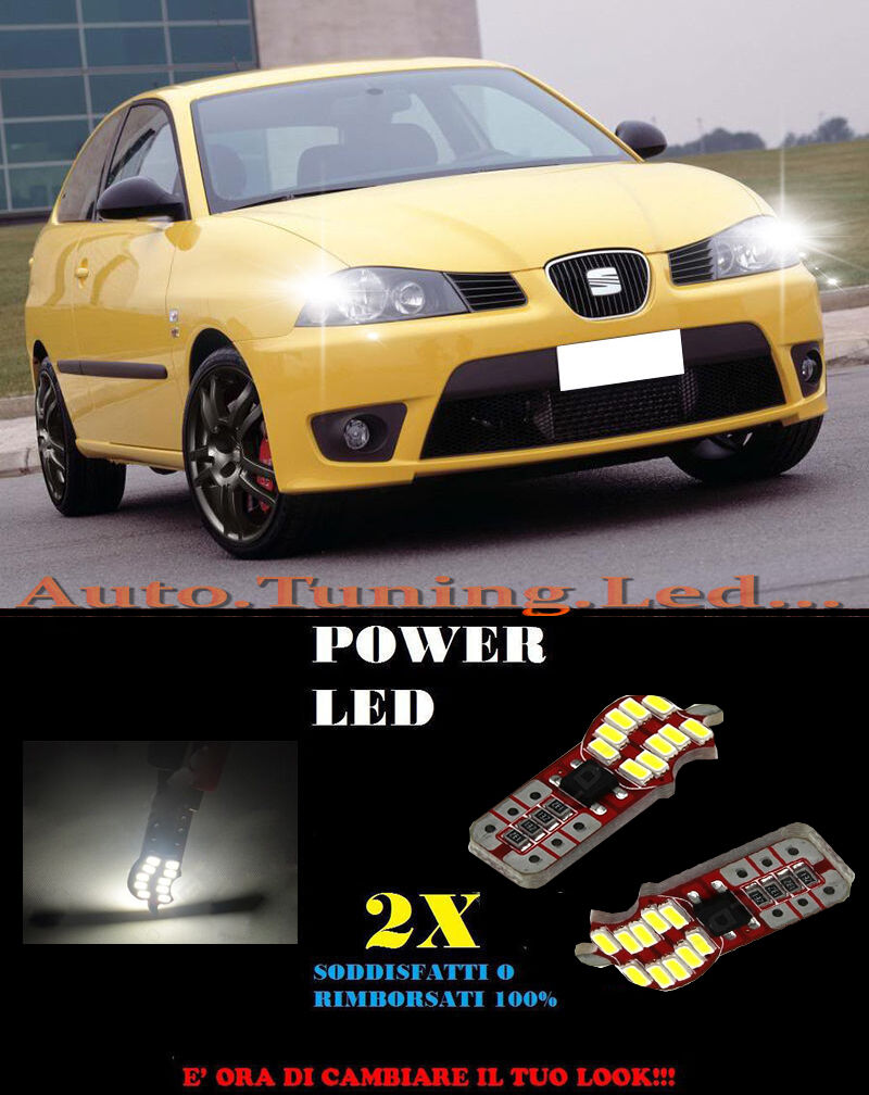 LUCI POSIZIONE SEAT IBIZA 6L1 02-09 CANBUS T10 BIANCO 20 LED SUPER QUALITA
