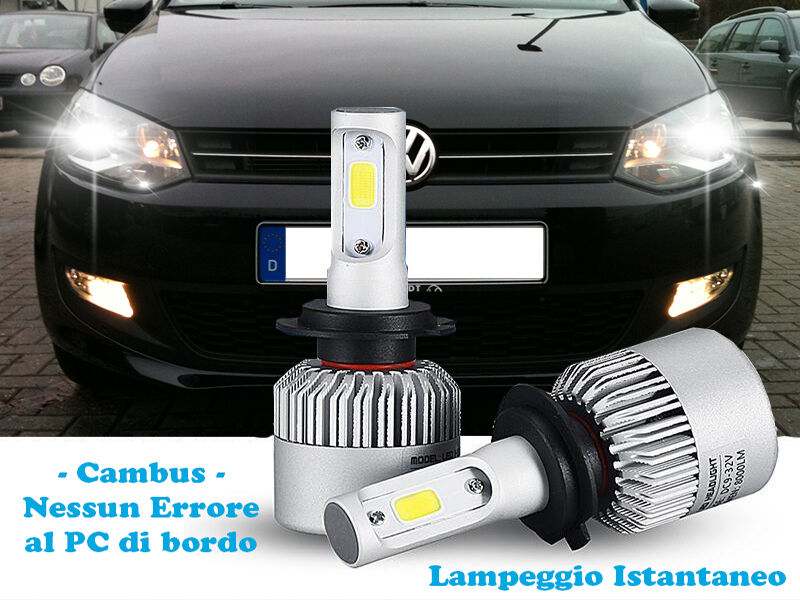 LAMPADE ANABBAGLIANTI LED VW POLO 6R 2009+ LAMPEGGIO ISTANTANEO 6000K