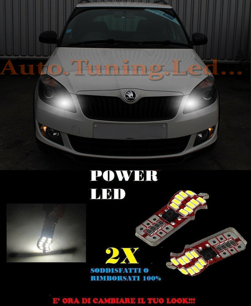 LUCI POSIZIONE SKODA FABIA II 2007-2014 T10 BIANCO 20 LED SUPER QUALITA