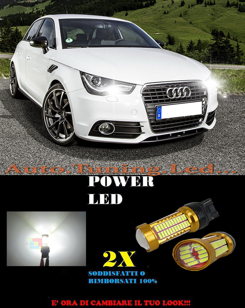 AUDI A1 2010-2014 LUCI DIURNE T20 58 LED COPPIA NO ERROR BIANCO SUPER QUALITA' AUTOELEGANCERICAMBI