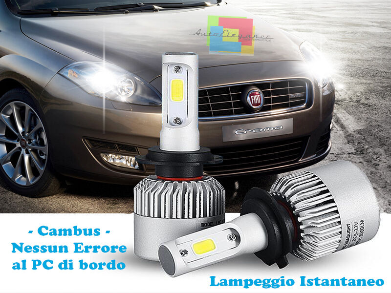 LAMPADE ANABBAGLIANTI LED FIAT CROMA 2005-2010+ LAMPEGGIO ISTANTANEO 6000K