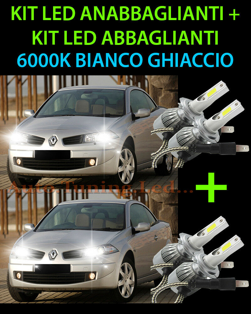 KIT LED LAMPADE ABBAGLIANTI & ANABBAGLIANTI PER RENAULT MEGANE 2003-2008 -.
