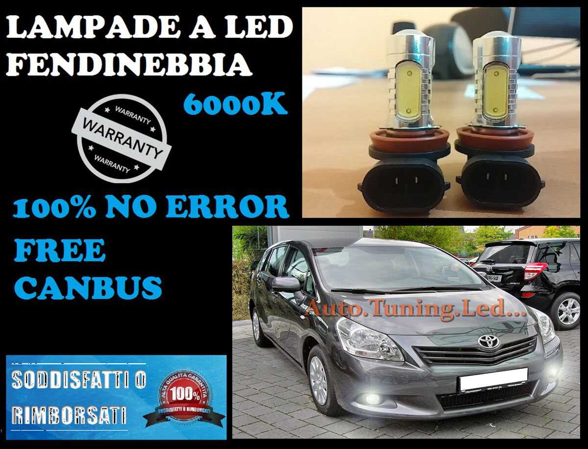 LAMPADE FENDINEBBIA H8 LED CREE RESISTENZA CANBUS 6000K TOYOTA VERSO 09-12