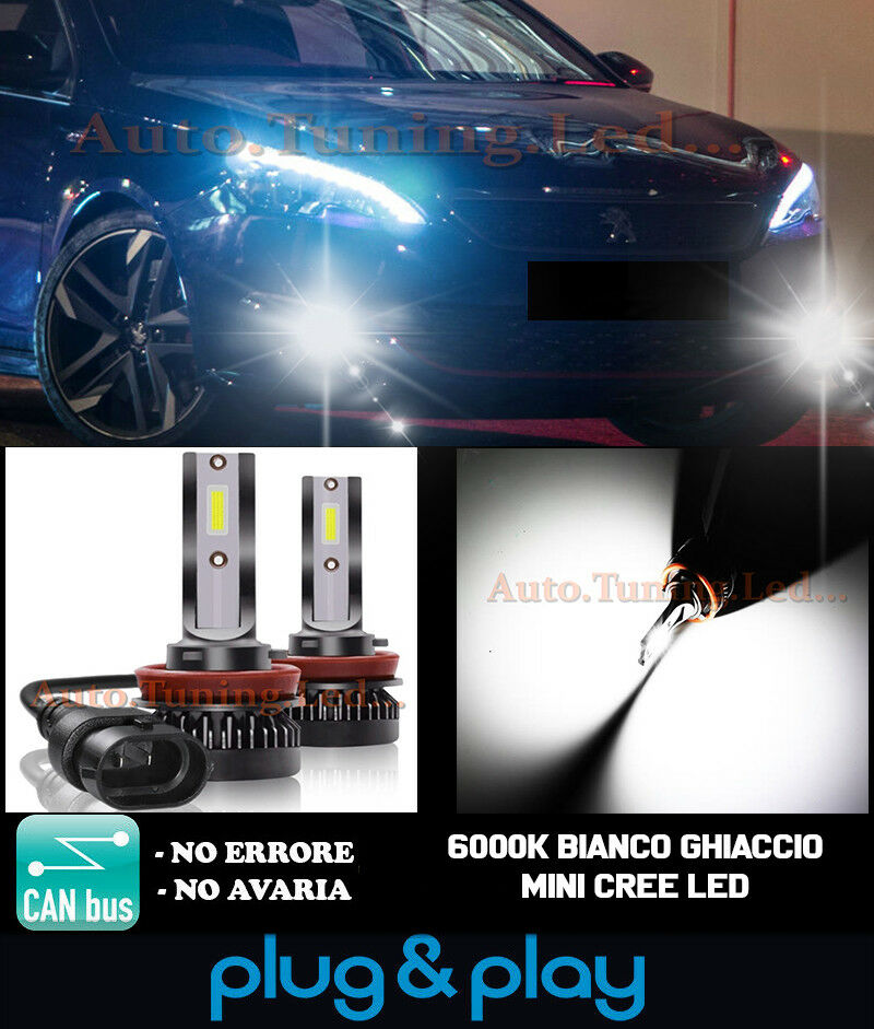 CREE LED FOG LIGHTS PEUGEOT 308 2013+ CAMBUS ICE WHITE 8000LM