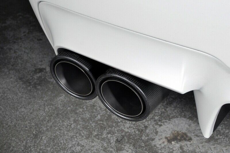 AUDI COPPIA TERMINALI DI SCARICO ACCIAIO INOX CARBON LOOK SLINE RS AUTOELEGANCERICAMBI