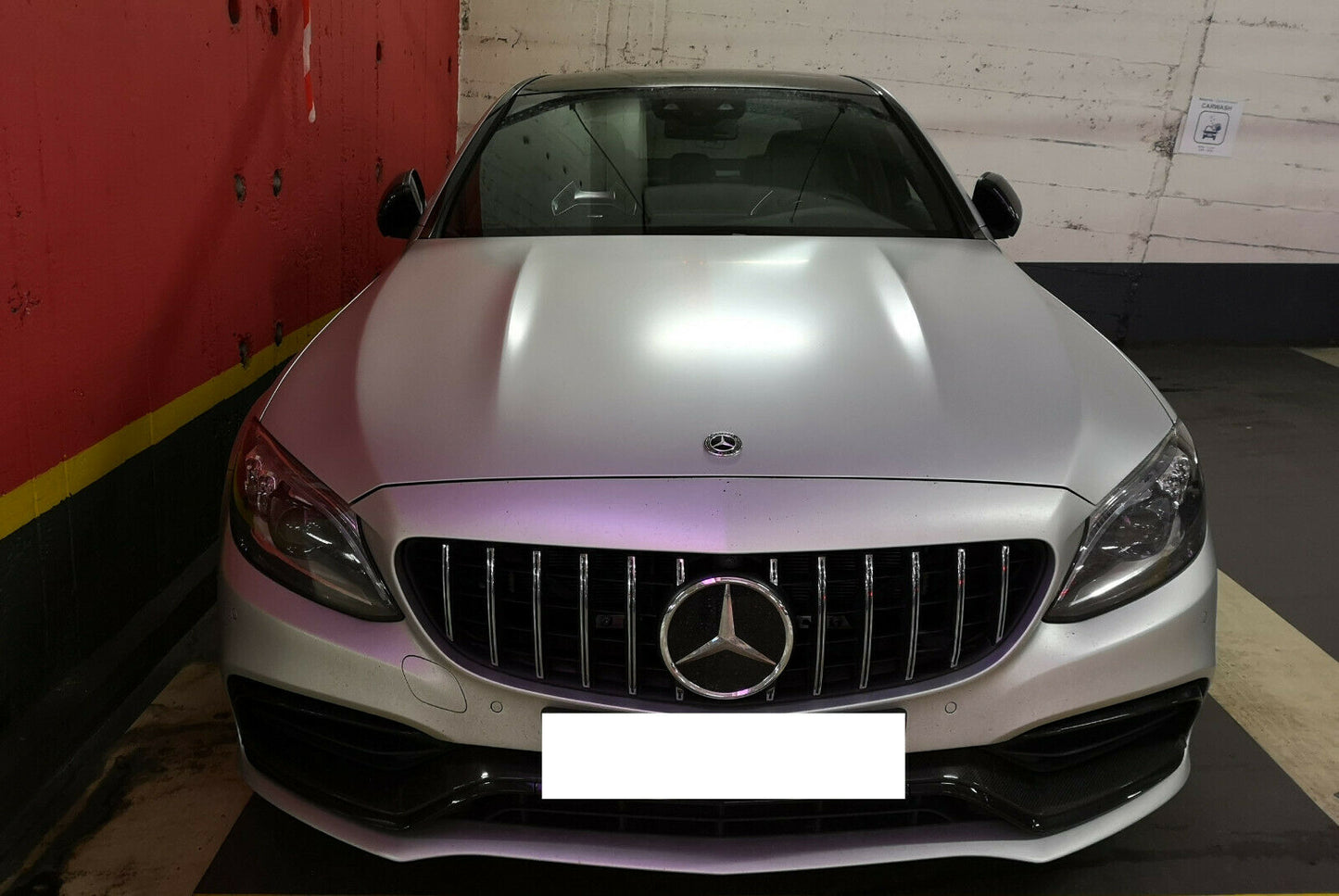 GRIGLIA ANTERIORE MERCEDES CLASSE C W205 FACELIFT MASCHERINA PROFILI SATINATI